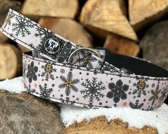 Winter Snowflake Dog Collar - winter dog collar - christmas dog collar - snowflake dog collar