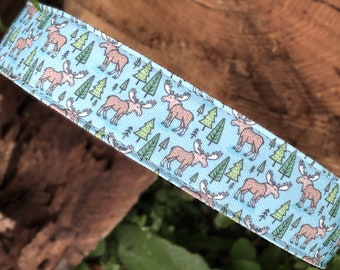 ECO CANVAS Moose dog collar, winter dog collar, christmas dog collar,  holiday dog collar