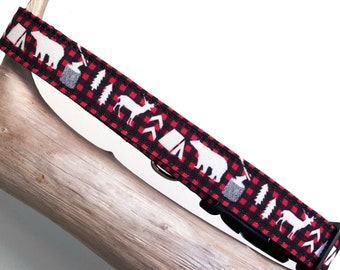 Lumberjack winter woodland dog collar, winter dog collar, christmas dog collar, dog collar, holiday dog collar