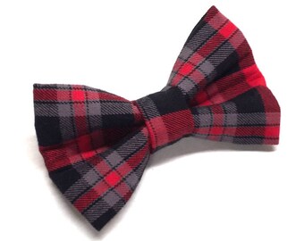 Dog bow, red dog bowtie, holiday dog bowtie, dog bow tie, plaid dog bowtie, christmas dog gift, dog lover gift