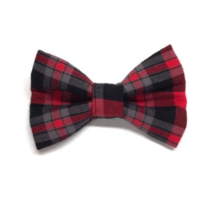 Dog bow, red dog bowtie, holiday dog bowtie, dog bow tie, plaid dog bowtie, christmas dog gift, dog lover gift image 2