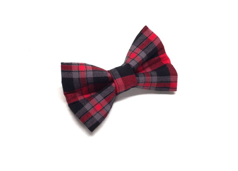 Dog bow, red dog bowtie, holiday dog bowtie, dog bow tie, plaid dog bowtie, christmas dog gift, dog lover gift image 1