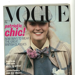 Vogue UK 15. September 1977 Original Britisches Vintage Magazin Geschenk Kirsti Toscani
