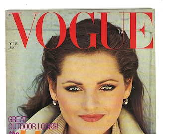 Vogue UK October 15th 1977 British Original Vintage Fashion Magazine