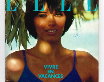 Elle 15 de julio de 1974 Edición francesa Revista Vintage 50a