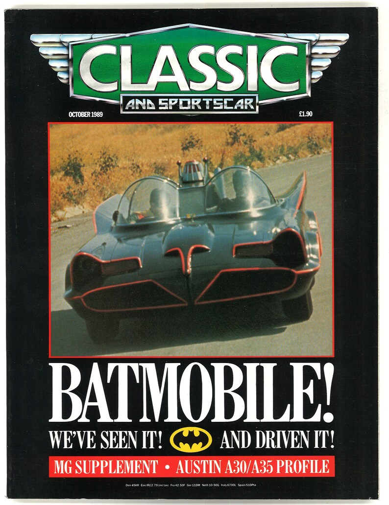 Classic and Sportscar Oct 1989 Original Full Magazine Batmobile - Etsy