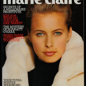 Marie Claire UK Edition dec 1990 Origineel Vintage Fashion Magazine Scarlett O&#39;Hara Jayne Mansfield
