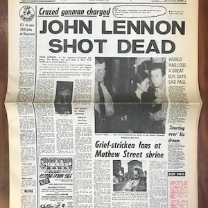 Liverpool Echo Dec 9 1980 Original Rare Vintage John Lennon  front page
