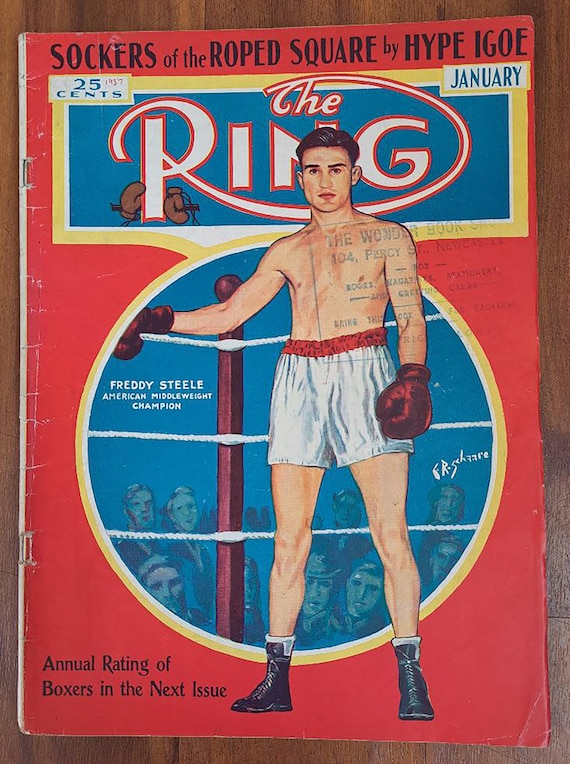 The Ring 1937 1938 Boxing Wrestling Fighting Original Vintage Rare