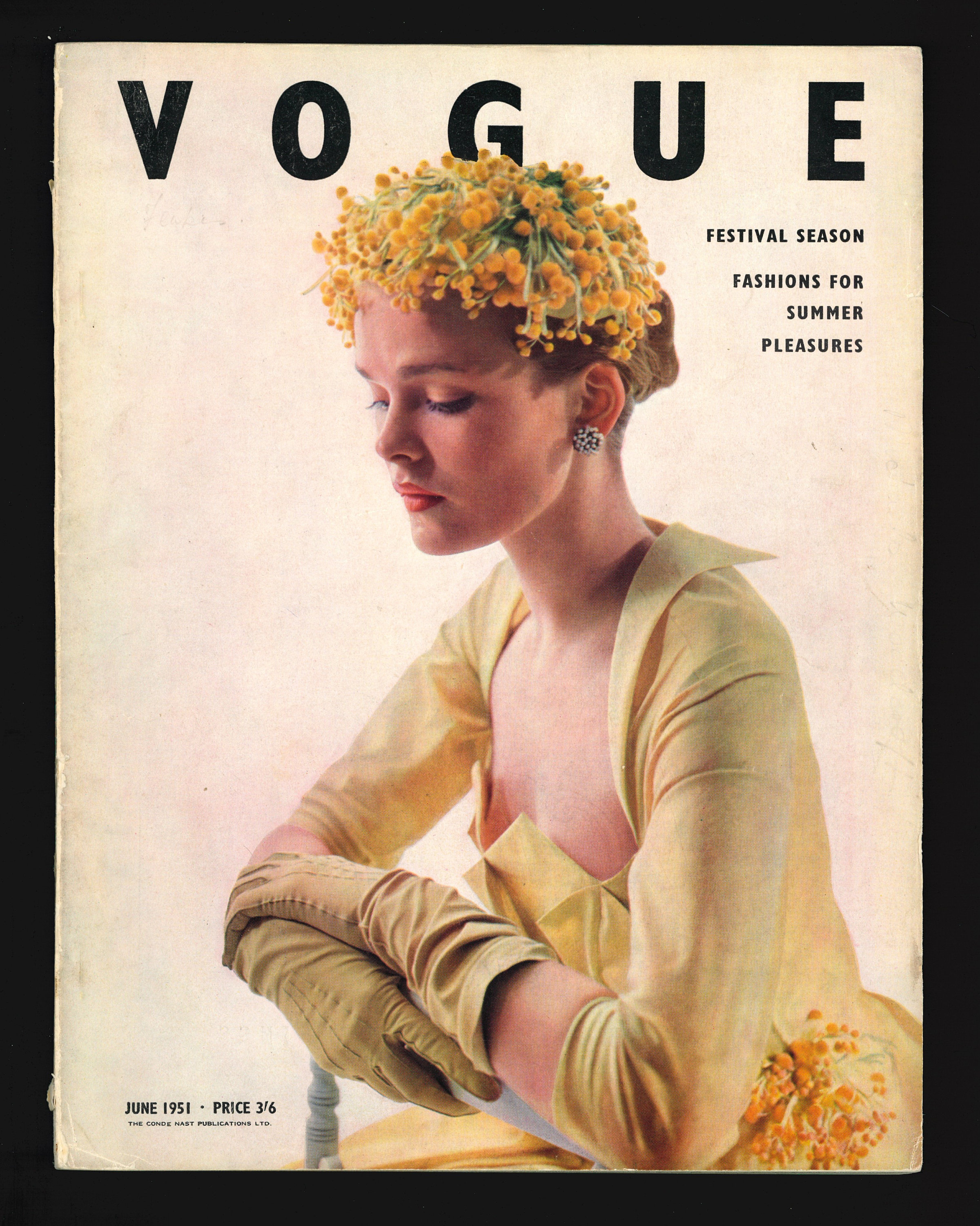 VOGUE 1951 ポスター Vogue UK June 1951 Original Vintage Fashion Magazine Susan