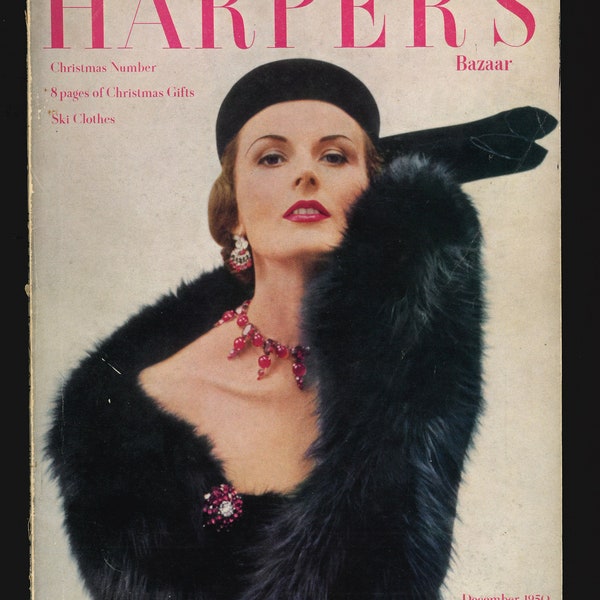 Harper's Bazaar UK Dec 1950 Original Vintage Fashion Magazine