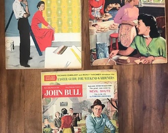 John Bull Magazine Bundle of 3 copies March 1956  UK Original British Rare Retro Vintage