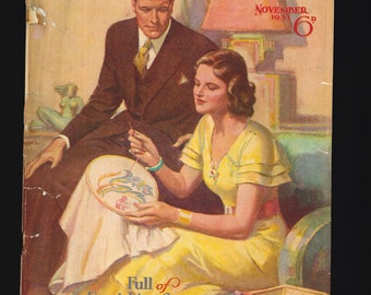 My Home Nov 1931 Original Vintage Women’s Magazine Knitting Patterns Sewing Royalty Cookery