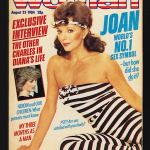 Frau 25 Aug 1984 Vintage Magazin Mode Schönheit Kochen Joan Collins Princess Diana 40th