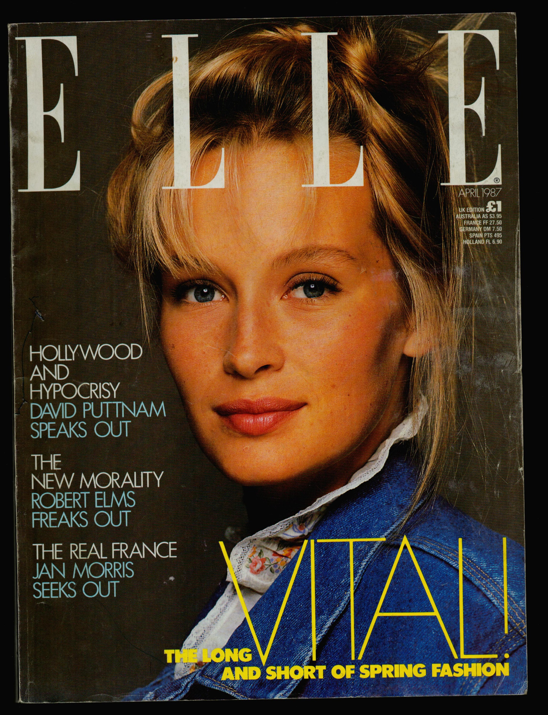 Ellesmere Magazine Elle UK Edition April 1987 British Original Vintage Fashion Magazine ...