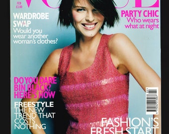 Vogue UK February 1999 Original Vintage Fashion Magazine Cover