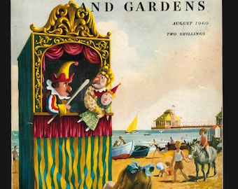 Maisons et jardins, août 1960, numéro des fêtes, magazine vintage original (a)