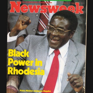 Newsweek Magazine 17 marzo 1980 Primo Ministro designato Mugabe