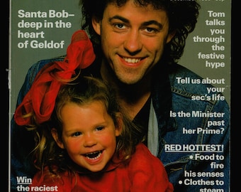 Revista de moda vintage original de Cosmopolitan UK, diciembre de 1986, portada de Bob Geldof