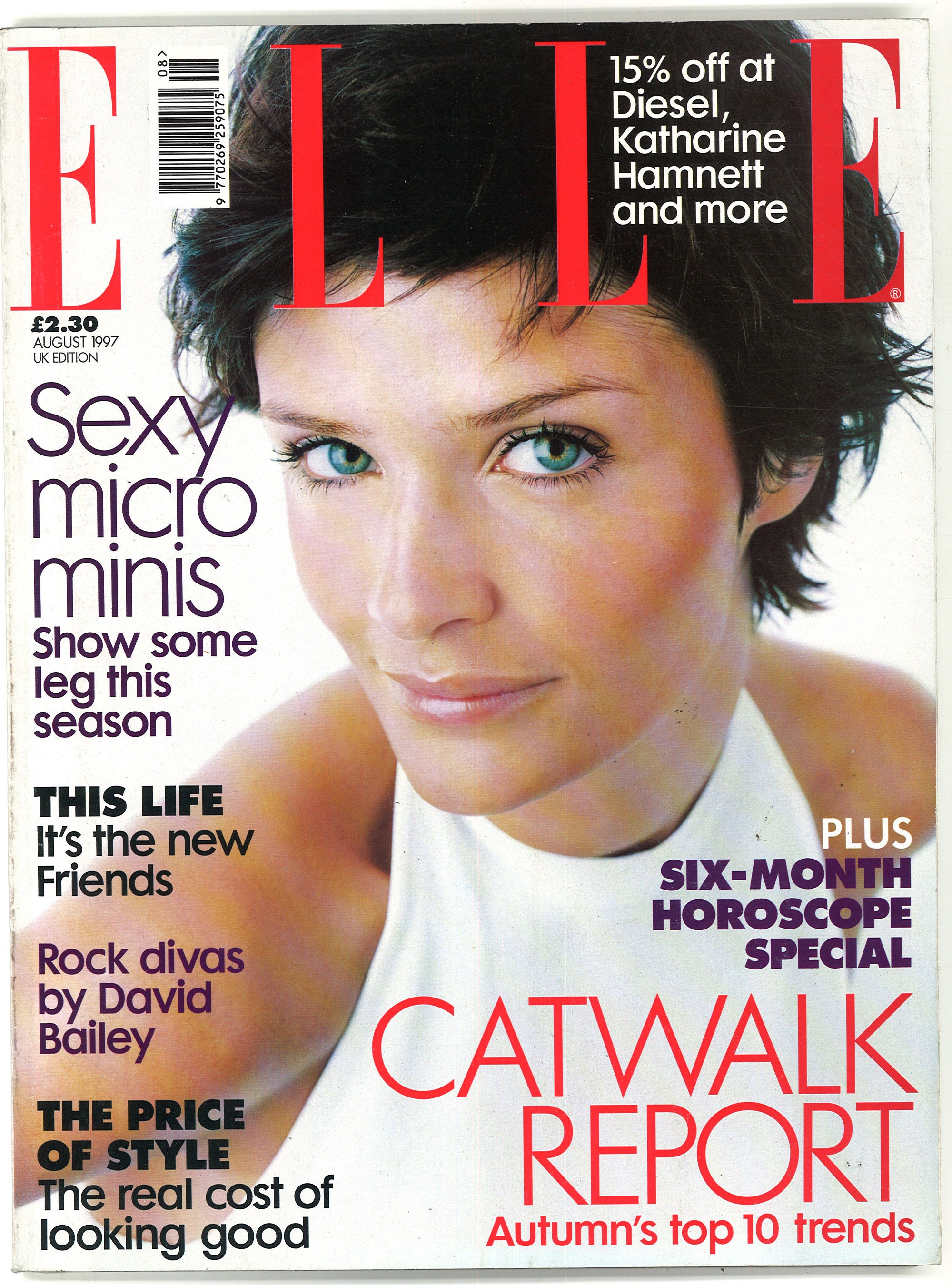 Elle UK Aug 1997 Original Vintage Fashion Magazine Helena