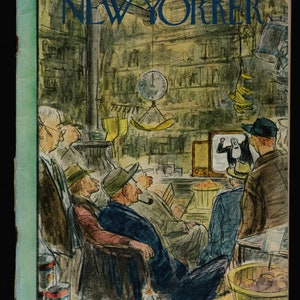 New Yorker May 22 1948 Original Vintage Magazine Perry Barlow Men Watching TV