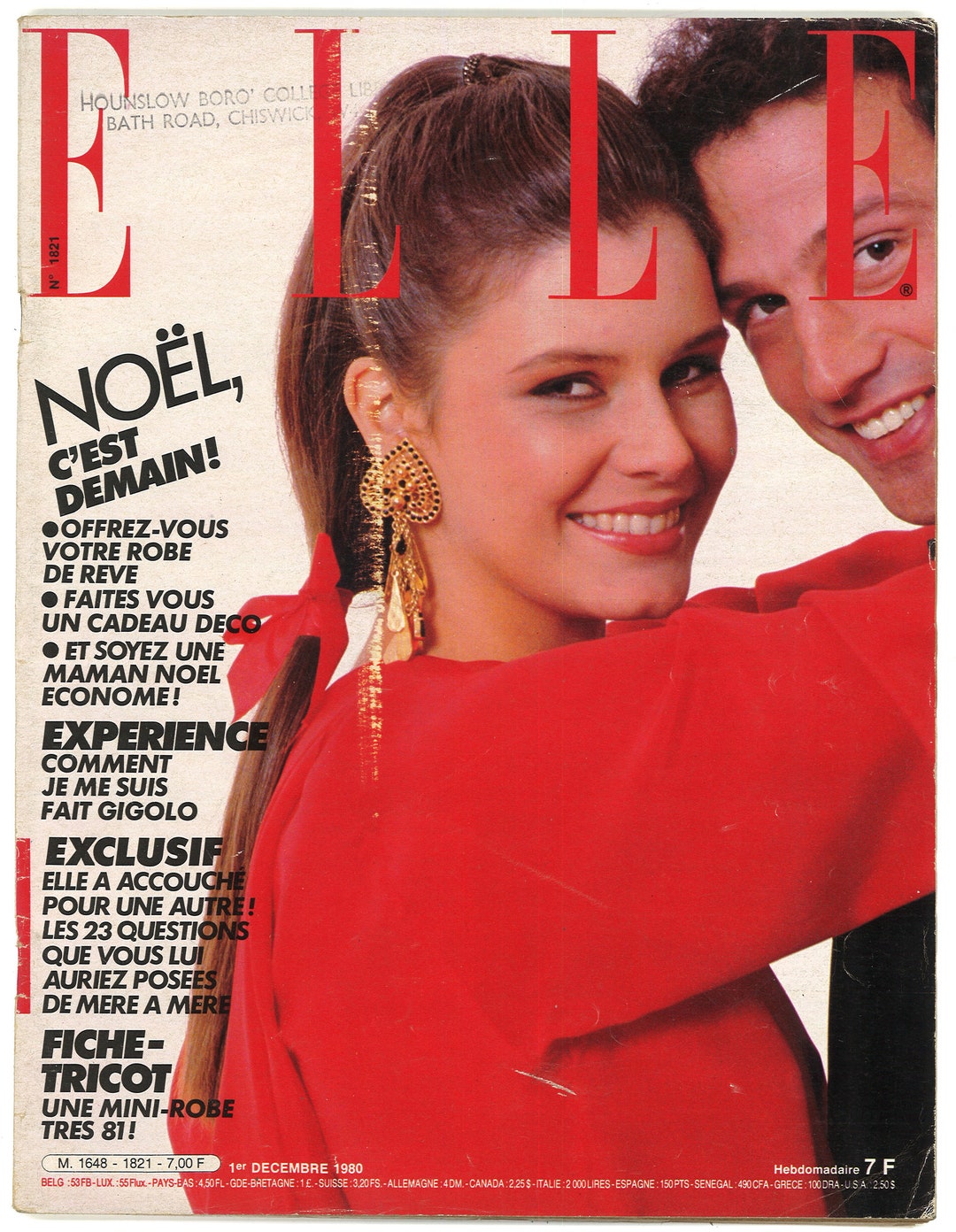 Elle No 1821 Dec 1 1980 Paris French Foreign Original Vintage