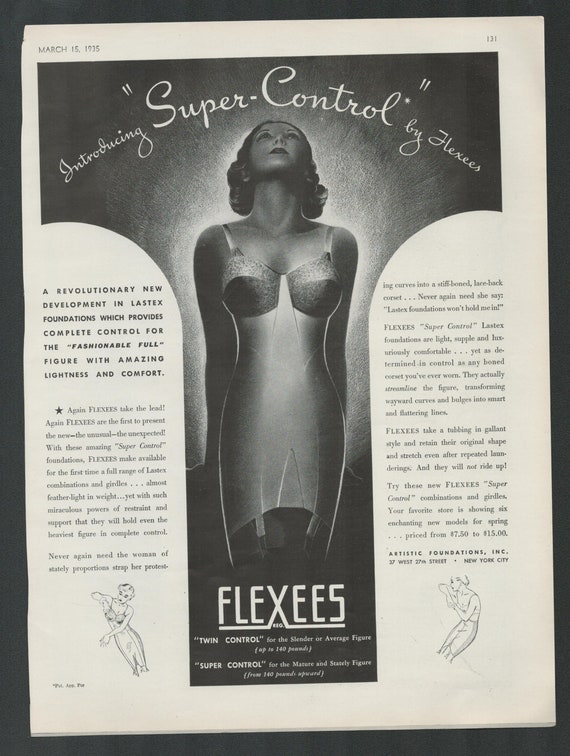 Flexees Underwear 1935 Original Tear Sheet Ideal for Framing 