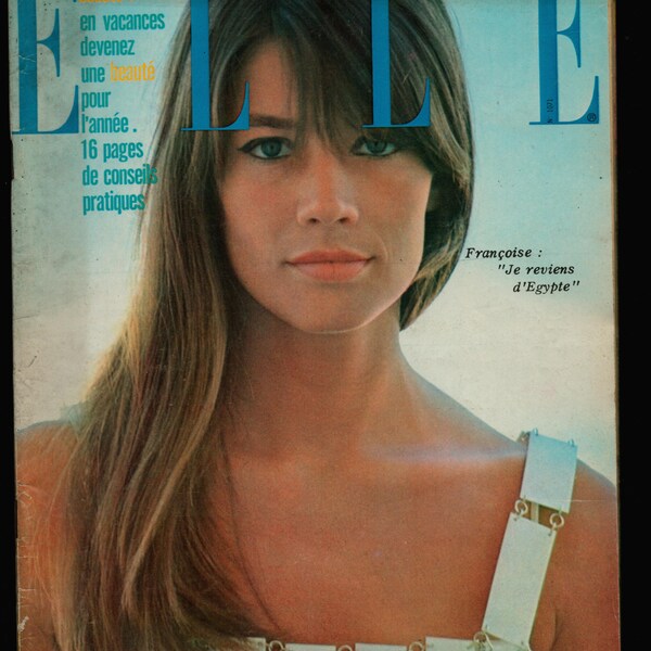 Elle June 30 1966 no 1071 French Edition Original Vintage Magazine cover : Francoise Hardy