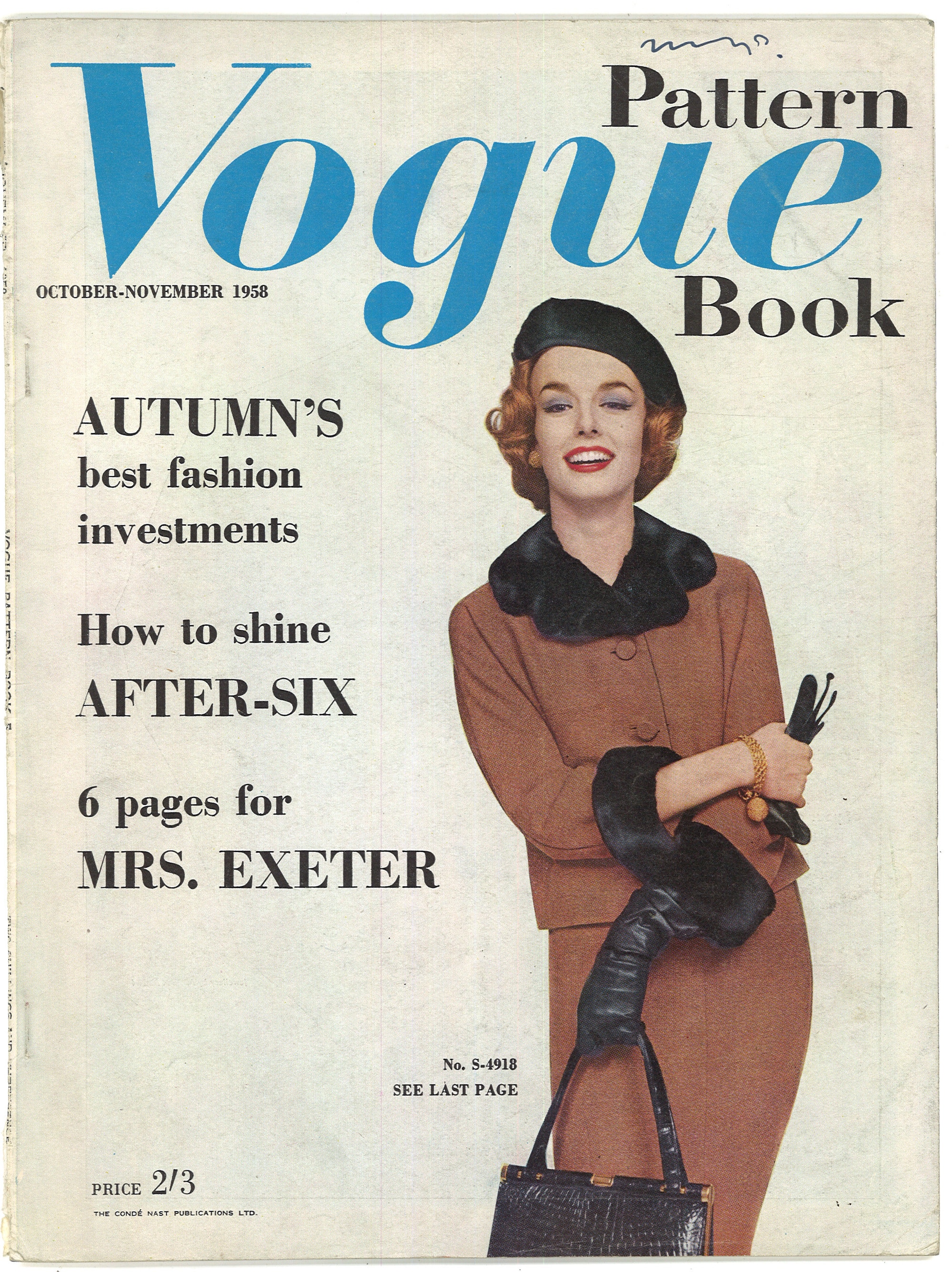 Vogue Pattern Book Oct Nov 1958 Original Fashion Magazine Etsy
