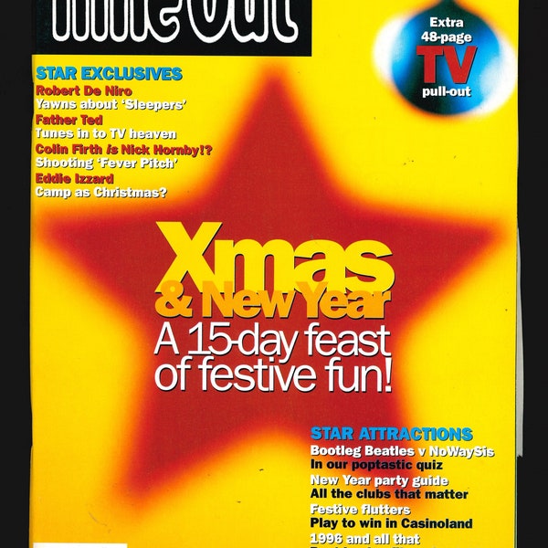 Time Out Magazine No 1374/5 Dec 18 Jan 1 1997 Xmas and New Year Issue John Peel Robert De Niro