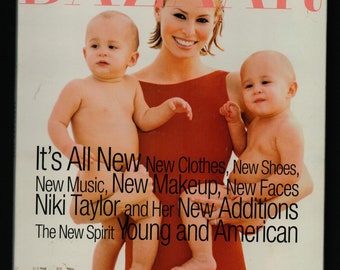 Harper's Bazaar US Feb 1996  American Vintage Original  Fashion Magazine  cover : Niki Taylor
