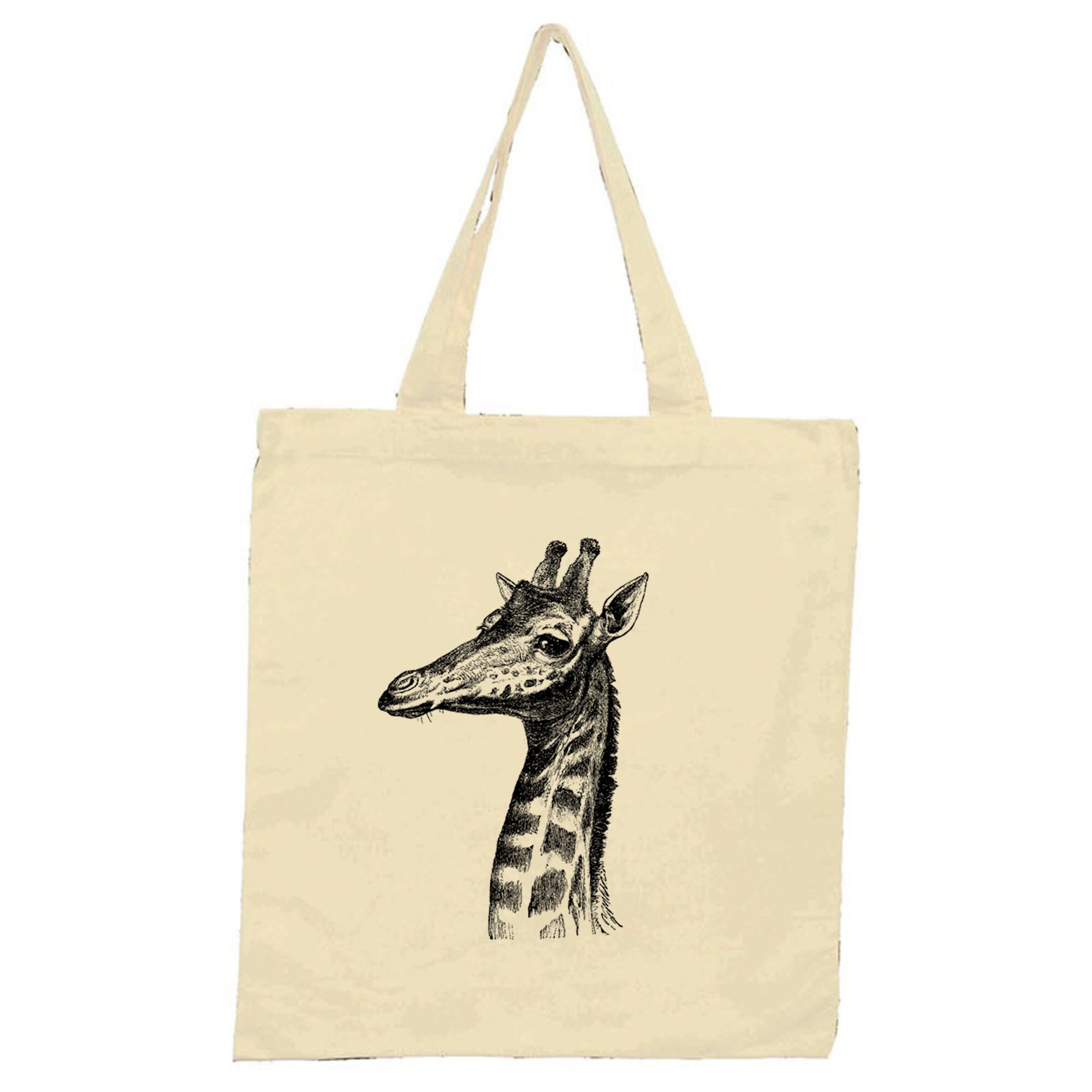 Giraffe Head Tote Bag Natural Colour Birthday Gift Present Re | Etsy