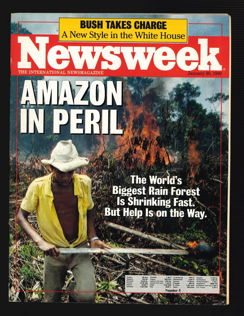 Newsweek Magazine January 30 1989 Amazon in Peril Bush Takes Charge - Etsy