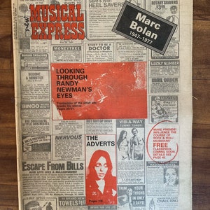 NME 24 de septiembre 1977 Punk The Ads Marc Bolan