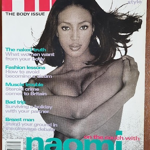 FHM no 54 Junio 1994 Original Vintage Moda para hombres Revista Regalo de cumpleaños Regalo Naomi Campbell portada 30