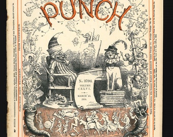 Punch 25 marzo 1914 Rivista di satira originale vintage