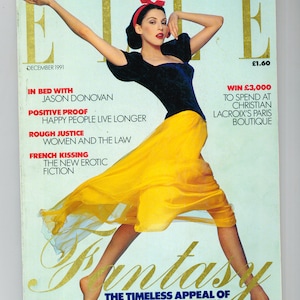 Elle UK Dez 1991 Original Vintage Mode Magazin