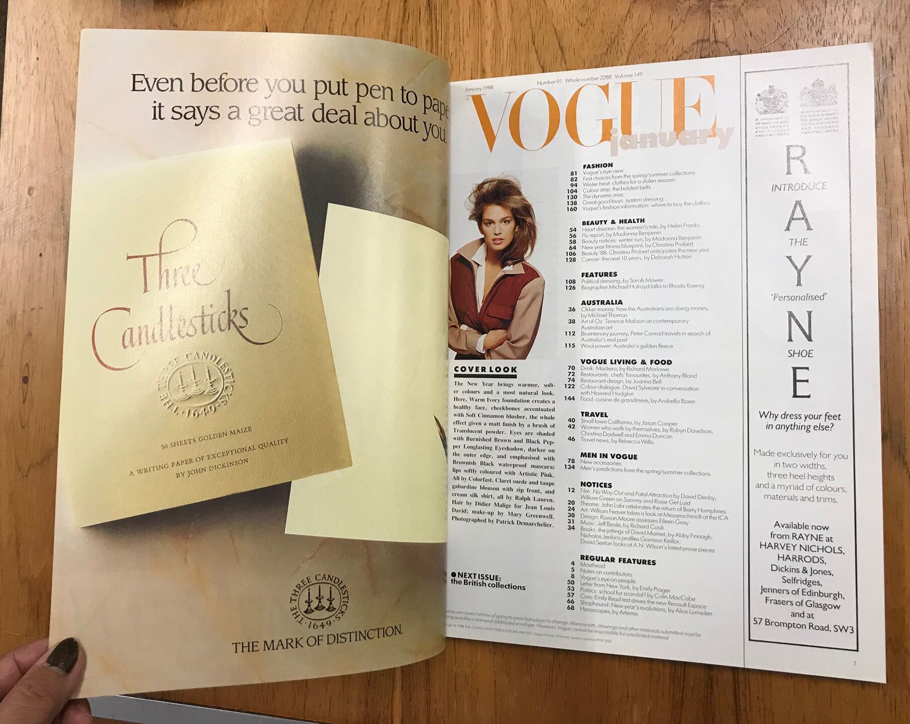Vogue UK January 1988 Original British Vintage Fashion