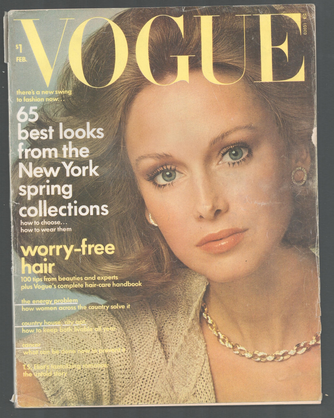 Vogue US Feb 1974 Vintage Original American Fashion Magazine Anne Klein Photo by Francesco