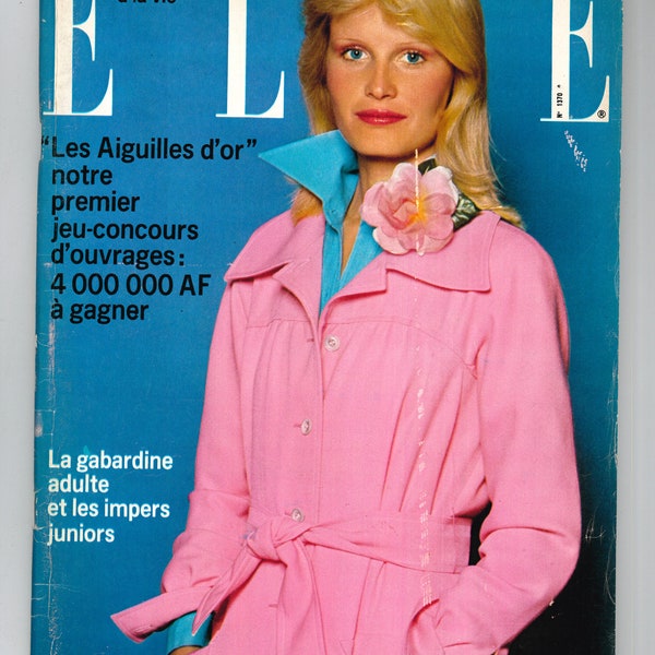 Elle March 20 1972 French Edition Vintage Magazine