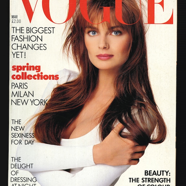 Vogue UK March 1987 British Vintage Original Fashion Magazine Spring Collections