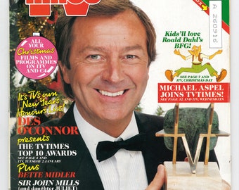 TV Times Dec 23 1989-Jan 5 1990 Thames /LWT Vintage Magazine Bumper double issue cover: Des O'Connor