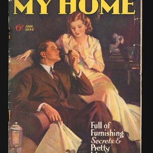 Mijn huis januari 1932 originele vintage damesmagazine breipatronen naaien royalty koken