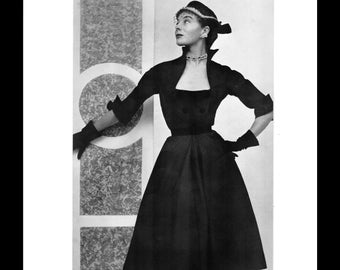 Black Dress 1951 Original Tear sheet Window Mounted Ready for Framing