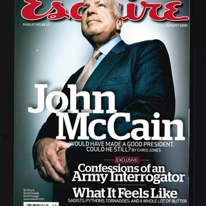 Esquire Magazine August 2006  Cover: John Mccain Maria Bello Tom Petty