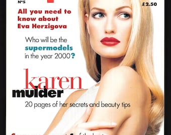 Top Model no 5 1990&#39;s  Original Vintage Fashion Magazine  cover : Karen Mulder