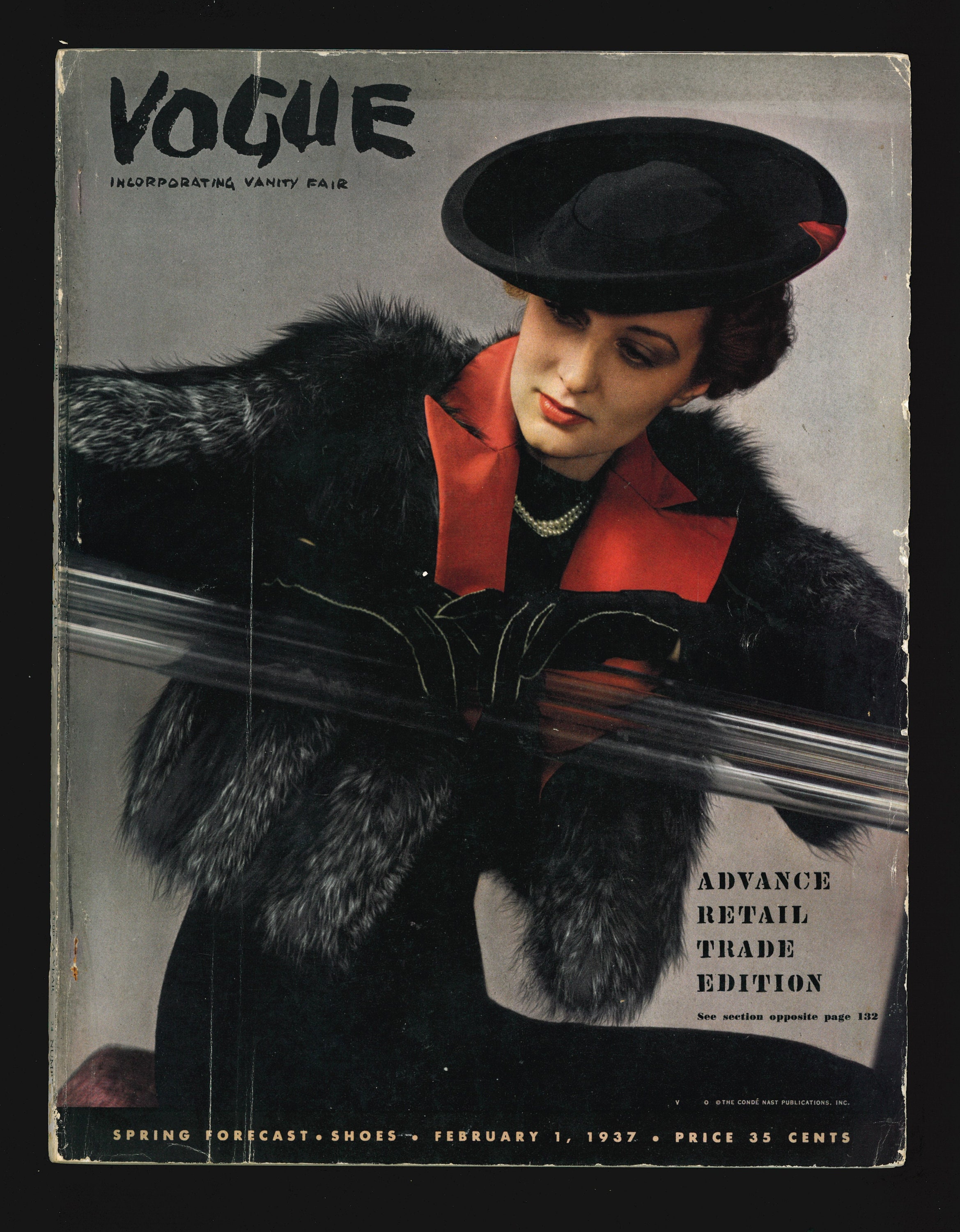 Vogue US Feb 1 1937 Original Vintage Fashion Magazine Advance