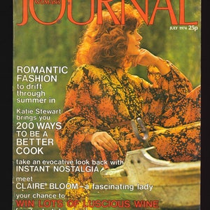 Woman&#39;s Journal July 1974  Original Vintage Magazine Cover: Claire Bloom a fascinating lady 50th