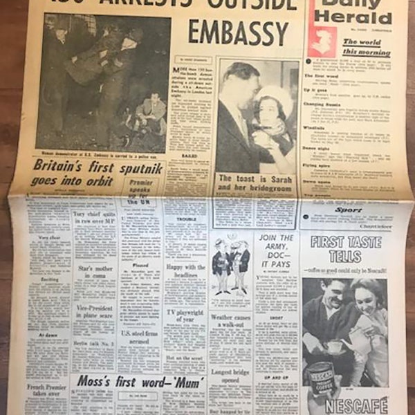 Daily Herald April 27 1962 Original Vintage Rare Newspaper   Birthday Gift Present