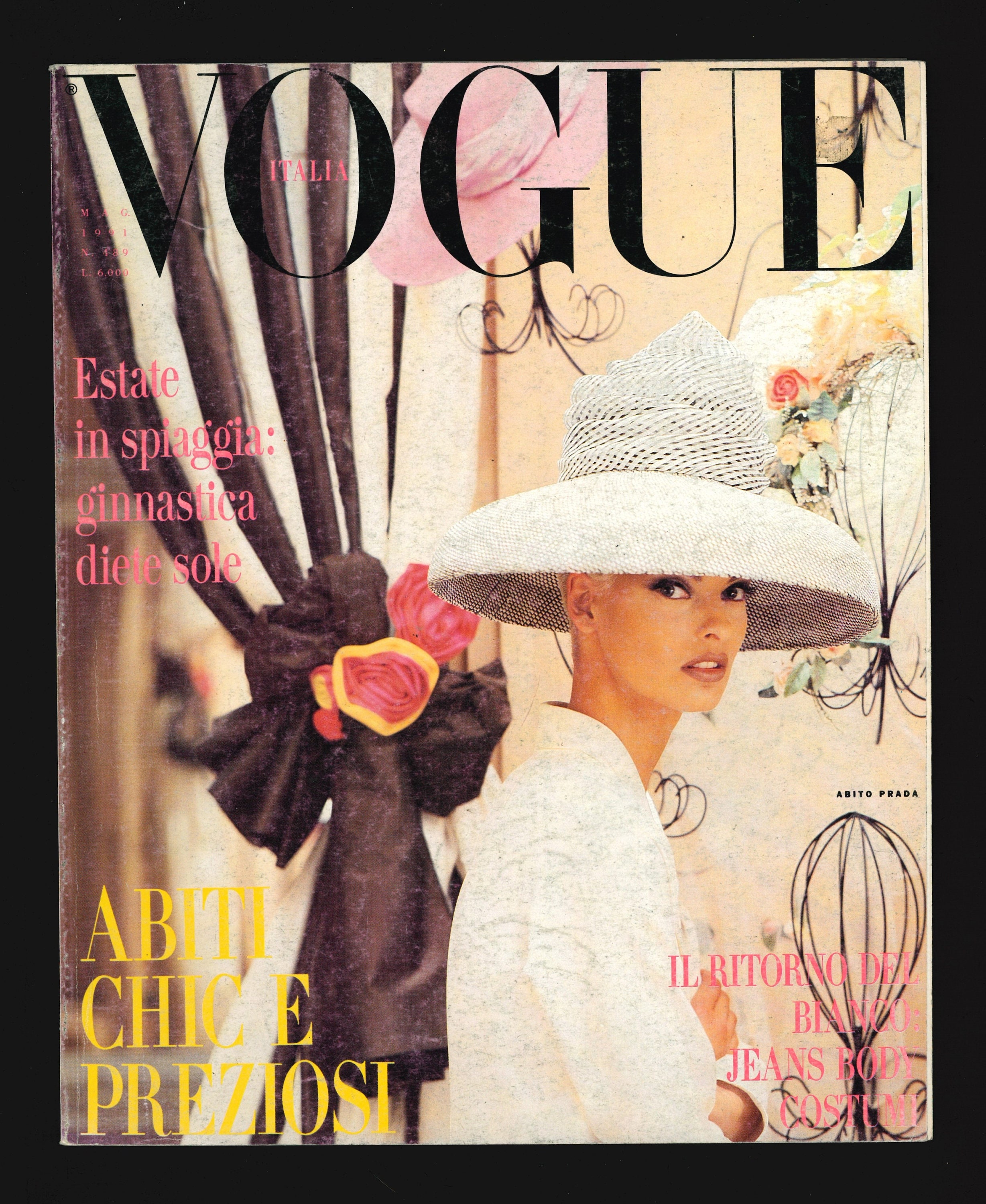 VOGUE Italia Magazine 1991 SHANA ZADRICK Claudia Schiffer